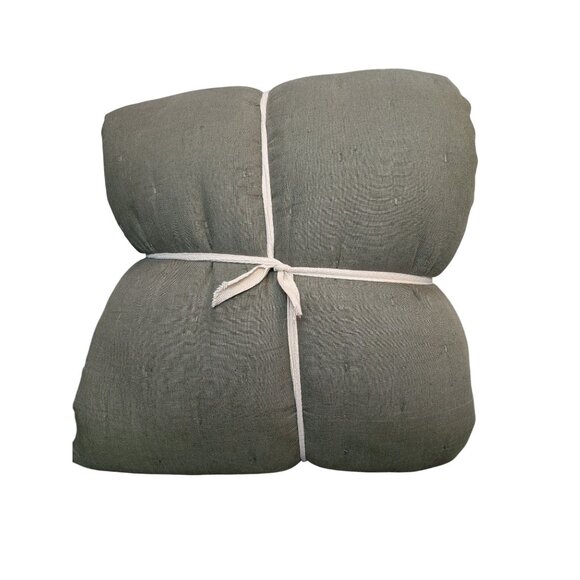 Quince European Linen Dream Quilt 3PC Set Dusty Olive Size King/Cal King -NEW- - Picture 1 of 9